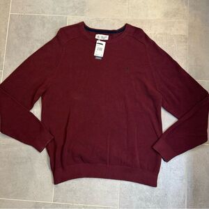 Original Penguin Men's Crewneck Pullover Tuck Stitch Maroon Sweater NWT XXL